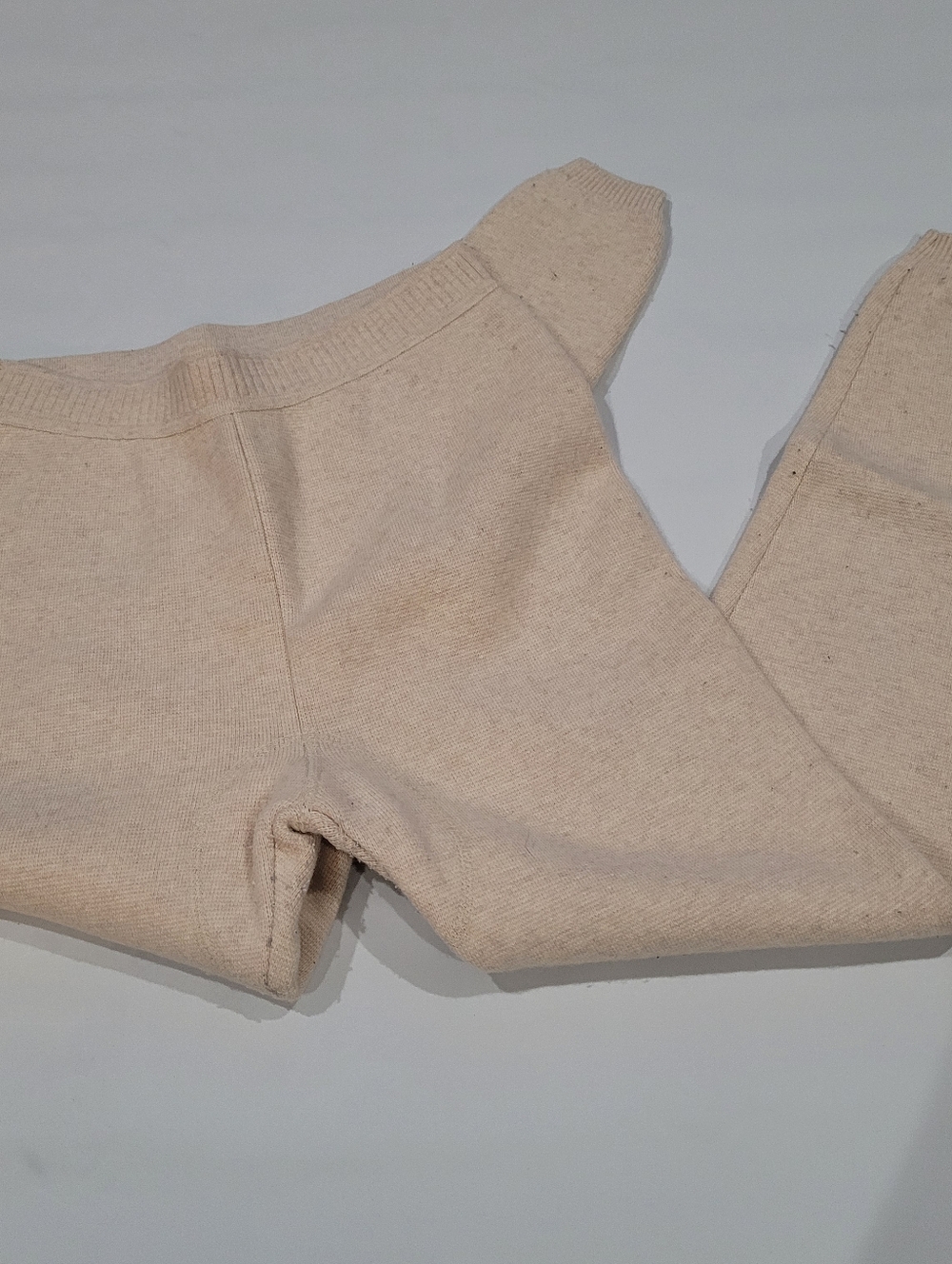 Women's Cream Track Joggers - Soft Knit Sweatpants